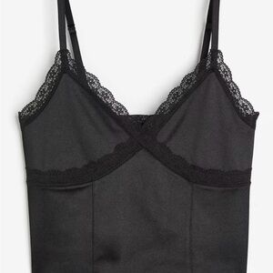 H&M Black Camisole with Lace Detail